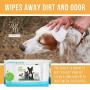 Pet Wipes for Dogs & Cats, Multi Purpose Deodorizing Hypoallergenic Dog Wipes, 100% Fragrance Free, Natural & Friendly Pet Grooming Wipes for Cleaning Faces Bums Eyes Ears Paws Teeth, 100Count/ Pack