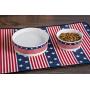 Bone Dry Stars & Stripes Patriotic Flag Ceramic Pet Bowl