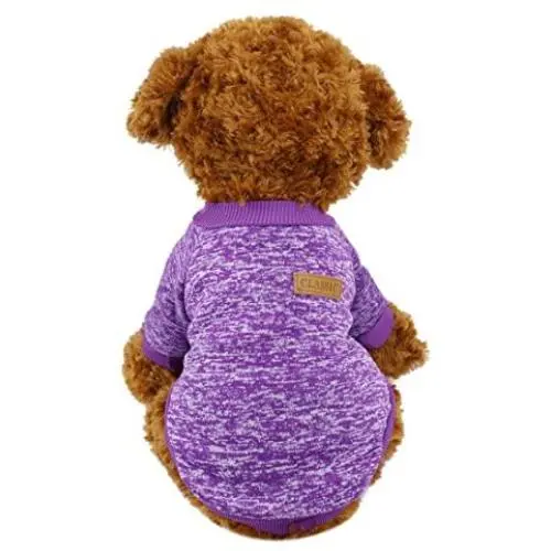 Idepet Pet Dog Classic Knitwear Sweater Fleece Coat Soft Thickening Warm Pup Dogs Shirt Winter Pet Dog Cat Clothes Puppy Customes Clothing for Small Dogs(Read The Size Chart First)