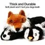 No Stuffing Dog Toys with Squeakers, Durable Stuffingless Plush Squeaky Dog Chew Toy Set ,Crinkle Dog Toy for Medium and Large Dogs, 5 Pack（Squirrel Raccoon Fox Skunk and Penguin）, 24Inch