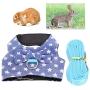 TOPINCN Rabbit Harness with Lead Set Cute Bow Tie Vest Harness Adjustable Pet Chest Walking Harness for Bunny Hamster Ferret and Small Animals