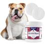 Petpost | Bulldog Wrinkle Wipes for Dogs - Cleans and Soothes Pug Wrinkles and Folds - 100 Ultra Soft Cotton Pads in Coconut Oil Solution