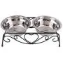 Zerone Elevated Double Pet Bowl, Polished Stainless Steel Modern Cat Dog Double Puppy Pet Water Food Lower Raised Feeder Dish Bowls Stand US for Home, Great Gift Zerone Elevated Double Pet Bowl, Polished Stainless Steel Modern Cat Dog Double Puppy Pet Water Food Lower Raised Feeder Dish Bowls Stand US for Home, Great Gift