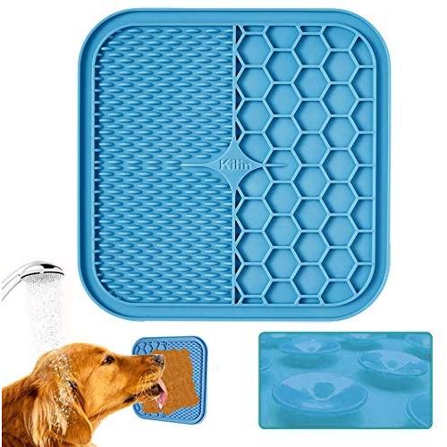 KILIN Dog Lick Mat, Pet Slow Treat Dispensing Mat,Fun Alternative to Slow Feeder Dog Bowls,Calming Mat for Dog Anxiety Relief, Dog Lick Pad with Suction Perfect for Bathing,Grooming,and Training.