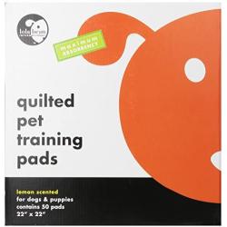 Lola Bean International 22-Inch by 22-Inch Quilted Pet Training Pads, Lemon Scent, 50 Count