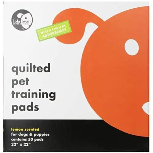 Lola Bean International 22-Inch by 22-Inch Quilted Pet Training Pads, Lemon Scent, 50 Count Lola Bean International 22-Inch by 22-Inch Quilted Pet Training Pads, Lemon Scent, 50 Count