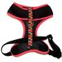 BESSIE AND BARNIE Air Comfort Harness for Pets, Black/Rainbow Blocks/Hot Pink