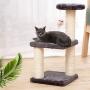 SAsagi 3 Level Wooden Cat Tree,Scratching Board Cat Furniture Tower House Cat Nest Toy Can Multi-Places for Play Sleep Grinding Claws