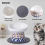 gutongyuan Raised Cat Bowls for Food and Water, Elevated Tilted Cervical Vertebra Protect Ceramic Cat Feeding Bowls with Mat