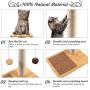 Odoland Cat Scratching Posts with Cat Self Groomer Massage Comb, 1 Sisal Scratch Pole Cat Scratcher with 4 Dangling Ball, Carpeted Base Play Area with Sisal Cat Scratching Pad and Small Perch