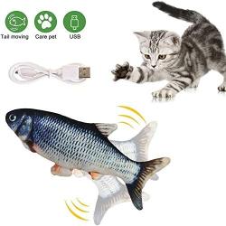 ILamourCar Simulation Fish Toy for Cats, Realistic Plush Simulation Electric Wagging Fish Cat Kicker Toy, Funny Interactive Pets Pillow Chew Bite Kick Supplies for Cat Kitty - Carp