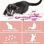 Vannon Cat Feather Toys Catnip Filled InteractiveTeaser Wand Cat Toy for Indoor Cats and Kitten