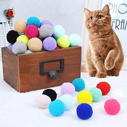 Cat Toy Balls Kitten Toys Interactive Ball Assorted Color Cat Toys Assorted Color Soft Cat Toy Balls Kitten Toys Pompon Balls Cat Polyester Elastic Fur Ball Toy