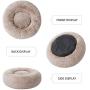 Loves cabin 24in Cat Beds for Indoor Cats - Cat Bed with Machine Washable, Waterproof Bottom - Taupe Fluffy Dog and Cat Calming Cushion Bed for Joint-Relief and Sleep Improvement