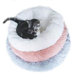 WonderKathy Modern Soft Plush Round Pet Bed for Cats or Small Dogs, Mini Medium Sized Dog Cat Bed Self Warming Autumn Winter Indoor Snooze Sleeping Cozy Kitty Teddy Kennel