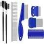 Frienda 7 Pieces Tear Stain Remover Comb Double-Sided Dog Eye Comb Brush Dog Flea Combs Double Head Grooming Comb Multipurpose Tool for Pet Cat Dogs Removing Crust and Mucus Frienda 7 Pieces Tear Stain Remover Comb Double-Sided Dog Eye Comb Brush Dog Flea Combs Double Head Grooming Comb Multipurpose Tool for Pet Cat Dogs Removing Crust and Mucus