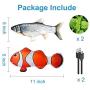 rosyclo 2 Pack Electric Flopping Fish Cat Toy, Wiggle Moving Realistic Plush Simulation Floppy Kitty Pillow Catnip Toys, Funny Interactive Pets Supplies for Kitten Cats Chew Bite Kick Indoor Exercise