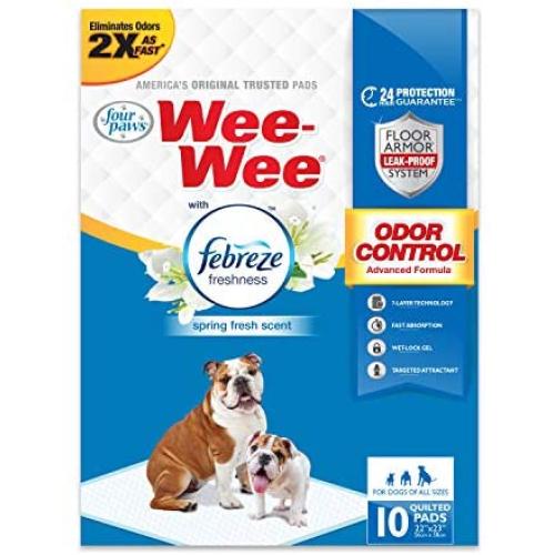 Wee-Wee Puppy Training Pee Pads 22'' x 23'' Standard Size Pads with Febreze