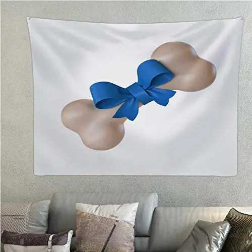 Hitecera Dog Bone Wrapped in Blue Ribbon,Taries Present for Best Pet 3D Rendering Toy for Decor 59.1X51.1 Hitecera Dog Bone Wrapped in Blue Ribbon,Taries Present for Best Pet 3D Rendering Toy for Decor 59.1X51.1