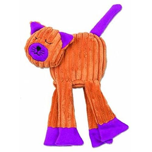 Pet Rageous Floprageous Celia The Cat Toy, 6-Inch Length, Orange/Purple