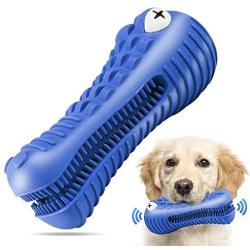 Dog Chew Toys for Aggressive Chewers Large Breed,RexSoul Rubber Dog Toothbrush & Squeaky Chew Toys,Reduces Plaque & Tartar Teeth Cleaning Pet Toys, Tough Tear-Resistant Crocodile Shape Dog Toys