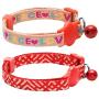 Blueberry Pet 3 Patterns Classic Solid or Love Peace Breakaway Cat Collars, with Personalization Options