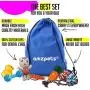 AMZpets 10 Dog Toys for Small Dogs and Puppies. Squeaky Toys | Rope Toys | Plush Games | Chewing Ropes | Balls | Rubber Bone | Carry Bag. Variety Playing Toys Set for Toss and Tug Play.