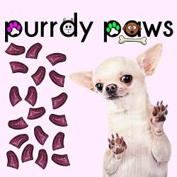 Purrdy Paws 40-Pack Soft Nail Caps for Dogs Claws Royal Pink Glitter