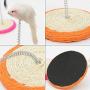 Pet Supplies Pet Cat Playing Toys Sisal Spring Seat Cat Scratch Board with Mouse, Board Diameter: 15cm, Random Color Delivery Pet Toys