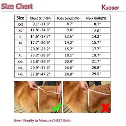 Kuoser Cozy Waterproof Windproof Reversible British Style Plaid Dog Vest Winter Coat Warm Dog Apparel for Cold Weather Dog Jacket for Small Medium Large Dogs with Furry Collar (XS - 3XL)