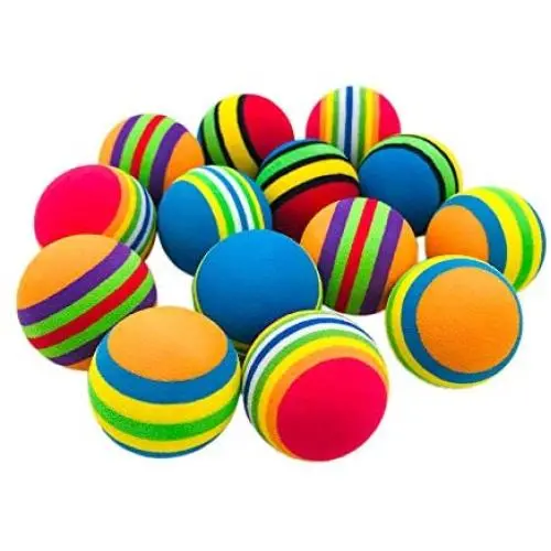 PET SHOW 15pcs 1.4” Cat Toy Balls Interactive EVA Soft Foam Colorful Rainbow Kitten Toys Ball for Small Dogs Puppies Puppy Quiet Indoor Outdoor Play Activity Chase Training PET SHOW 15pcs 1.4” Cat Toy Balls Interactive EVA Soft Foam Colorful Rainbow Kitten Toys Ball for Small Dogs Puppies Puppy Quiet Indoor Outdoor Play Activity Chase Training