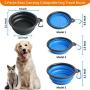 2 Pack Collapsible Dog Bowls for Travel; Silicone Food / Water Bowls for Dog, Cat; Portable, Foldable, Expandable Pet Feeding Watering Dish for Travel, Indoors and Outdoors with 2 Carabiners