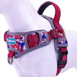ThinkPet No Pull Harness Breathable Sport Harness - Escape Proof/Quick Fit Reflective Padded Dog Safety Vest with Handle Back/Front Clips, Easy for Walking