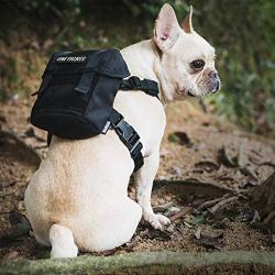 OneTigris Military Dog Collar and Dog Backpack Set, Small Tactical Dog Harness for Camping Walking(Black)