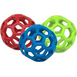 JW Pet Tough By Nature Hol-ee Roller Asst Size 3.5, Assorted Colors (Pack of 2)