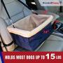 Devoted Doggy Deluxe Dog Booster Car Seat - Premium Quality Metal Frame Construction - Clip-on Safety Leash - Zipper Storage Pocket - Perfect for Small and Medium Pets Up to 15 Lbs