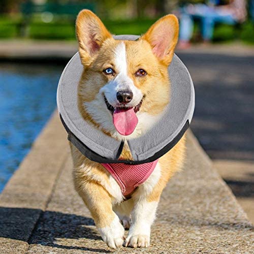 WANTRYAPET Protective Inflatable Collar, Inflatable Comfy Cone for Dogs and Cats, Soft Dog Cone After Surgery Pet Recovery Collar Prevent Dogs from Biting & Scratching