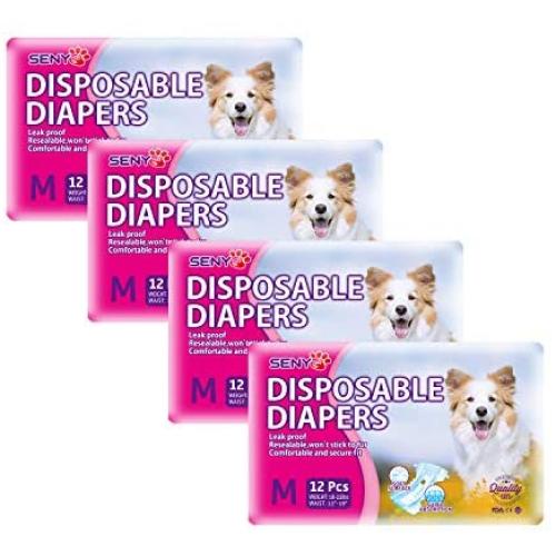 SENYE Pet Disposable Dog Diapers Female Wraps (48 Count M) SENYE Pet Disposable Dog Diapers Female Wraps (48 Count M)