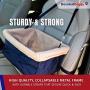 Devoted Doggy Deluxe Dog Booster Car Seat - Premium Quality Metal Frame Construction - Clip-on Safety Leash - Zipper Storage Pocket - Perfect for Small and Medium Pets Up to 15 Lbs