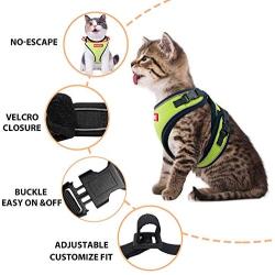 Mudinpet Cat Harness and Leash for Walking Escape Proof, Small Animal Harness Vest with Leash Set, Reflective Adventure Kitten Puppy Vest for Small Medium Large Cat with 4.5ft Cat Leash Lead