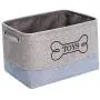 Durable Canvas Dog Toy Basket with Handle, Toy Dog Storage, Doggie Toy bin - Perfect for Carry Small Dog Puppy Toys, Blankets, chew Toy, leashes and Stuff - GrayBlue Durable Canvas Dog Toy Basket with Handle, Toy Dog Storage, Doggie Toy bin - Perfect for Carry Small Dog Puppy Toys, Blankets, chew Toy, leashes and Stuff - GrayBlue