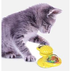 MAITING Interactive Cat Catnip Toy for Indoor Cats, Windmill Catnip Toy Funny Kitten Toys Cat Toothbrush Toy Cats Hair Brush Turntable Massage Scratching Tickle（Blue）