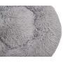 Mind Reader Plush Faux Fur Donut Pet Cuddler, Shaggy Round Comfortable Bed for Dogs, 23'' x 23'', Gray
