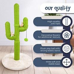 Fluffy Soul Cactus Cat Scratcher - Save Your Furniture with Durable Handmade Jute Cat Cactus Scratching Post - Loads of Entertainment for Your Cat