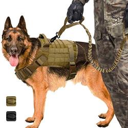 owosald Tactical Dog Holster, Adjustable pet Holster, pet Vest, Military Dog Holster,Medium，XL Velcro Patches for Dog Harness