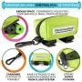 Pet Dreamland Dog Waste Bag Dispenser - Poop Bag Dispenser for Leash - Includes one Free Roll of Doggie Poop Bags - Zippered Pouch, Hook&Loop Straps and Carabiner Clip for Easy Carry (Green)