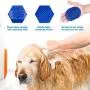 5 in 1 Pet Grooming Shower Brush Washing Kit | Dog Hair Removal Gloves | Self Cleaning Slicker Brush for Dogs & Cats | Absorbent Pet Bath Towel | Pet Finger Toothbrush | Dog and Cat Foot Washing Cup