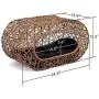 Fun Stackable Wicker Cat Hideaway House - Interactive Play Rattan Cat House for Indoor Cats Kitty, Pet Friendly Top/Side House Entry, Cat Bed Enclosed