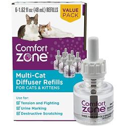 Comfort Zone Multicat Calming Diffuser Refill, 48 ml- 6 Pack, 180 Day Use 6 pack