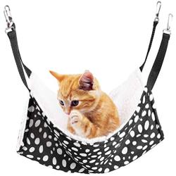 Pet cage Hammock pet Hammock pet Cats Hammock Double-Sided Soft Plush pet Bed Suitable for Ferrets Cotton Hammock Guinea Pigs Hamsters Gerbils Cats cage etc(Dots-2Pack)